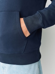 Navy Blue Polo Neck Cotton Rich Jersey Sweatshirt - Image 6 of 9