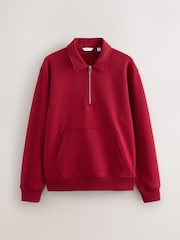 Red Polo Neck Cotton Rich Jersey Sweatshirt - Image 1 of 3