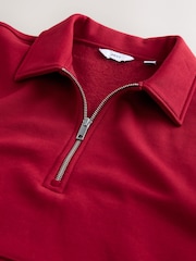 Red Polo Neck Cotton Rich Jersey Sweatshirt - Image 3 of 3