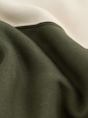 Green/Neutral Quarter Zip Colour Blocking Sweatshirt - Image 7 of 7