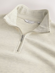 Ecru Marl Quarter Zip Cotton Rich Jersey Sweatshirt - Image 2 of 3