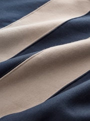 Navy Blue/Neutral Quarter Zip Colour Blocking Sweatshirt - Image 7 of 9