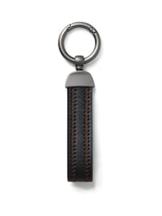 DCK Mens Genuine Leather Stitch Black Keyring - Bild 1 von 2