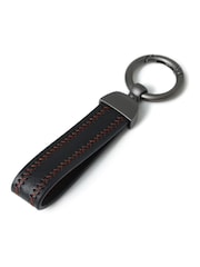 DCK Mens Genuine Leather Stitch Black Keyring - Bild 2 von 2