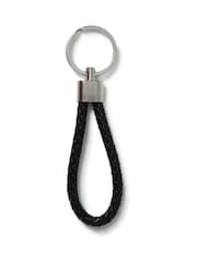 DCK Mens Genuine Leather Plait Black Keyring - Image 1 of 2