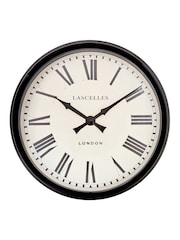Brookpace Lascelles Black Large Metal Wall Clock - Image 1 of 2