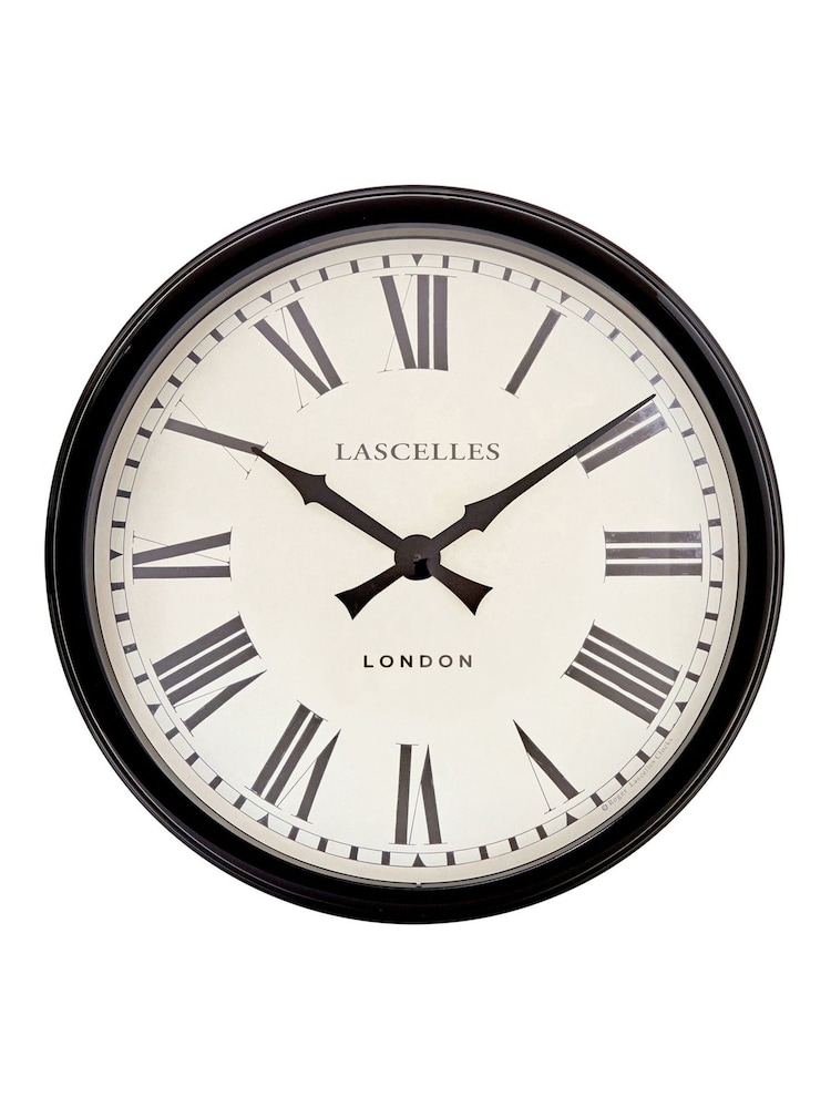 Brookpace Lascelles Black Large Metal Wall Clock - Image 1 of 2