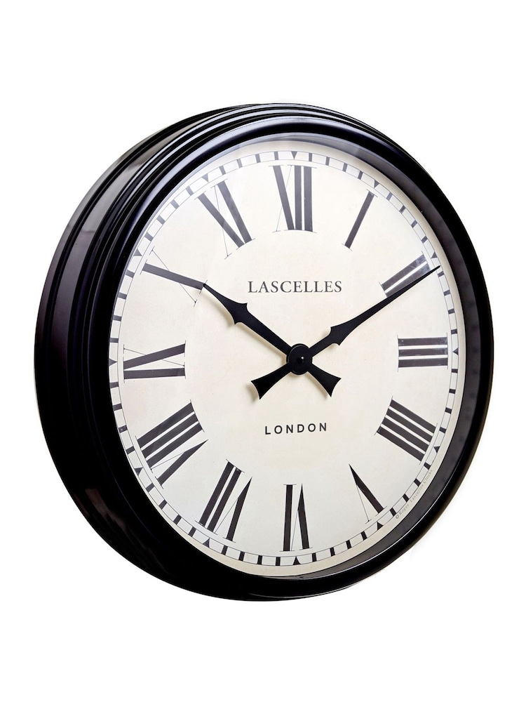 Brookpace Lascelles Black Large Metal Wall Clock - Image 2 of 2