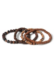 DCK Mens Wooden Beaded Black Bracelets Multipack - Image 2 of 2