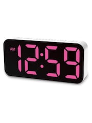 Acctim Clocks White Ramone LED Colour Change Alarm Clock - Image 5 of 16