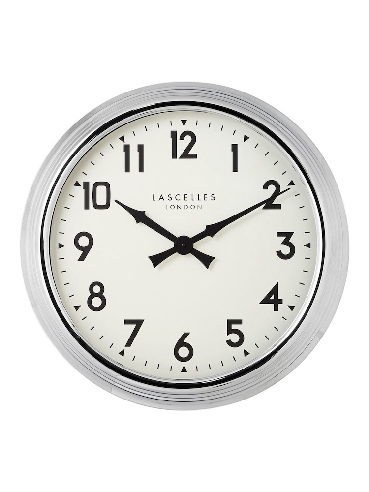 Brookpace Lascelles Chrome Large Wall Clock - Image 1 of 2