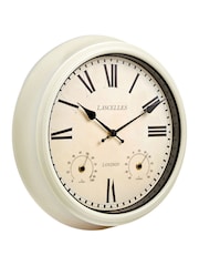 Brookpace Lascelles Cream Metal Outdoor Clock with Temperature and Humidity - Image 2 of 2