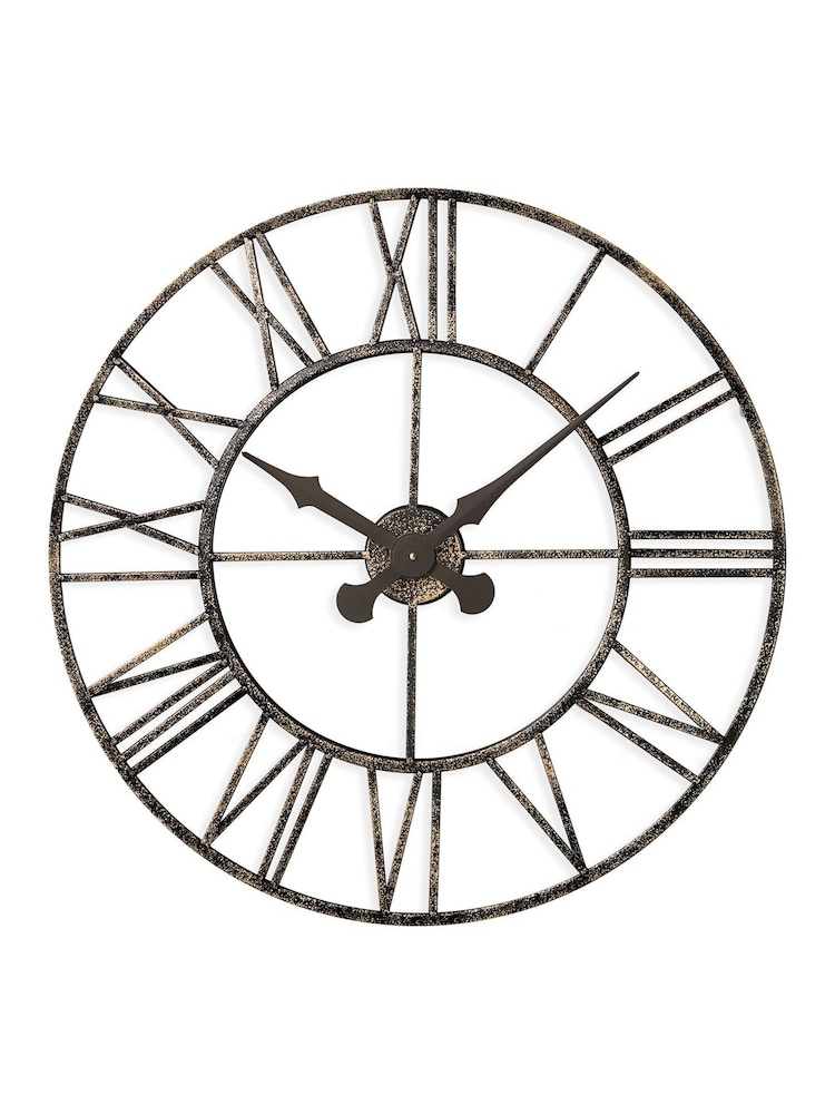 Brookpace Lascelles Black Vintage Outdoor Wall Clock - Image 2 of 2