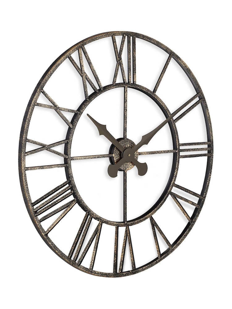 Brookpace Lascelles Black Vintage Outdoor Wall Clock - Image 3 of 3
