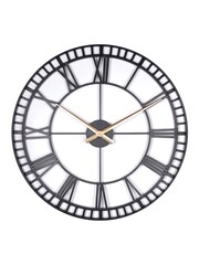 Brookpace Lascelles Black Large Metal Skeleton Wall Clock - Image 3 of 3