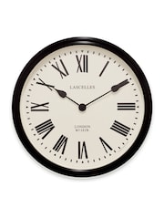 Brookpace Lascelles Black Large Wall Clock with Roman Numerals - Image 1 of 3