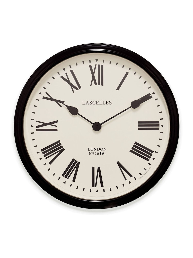 Brookpace Lascelles Black Large Wall Clock with Roman Numerals - Image 1 of 3
