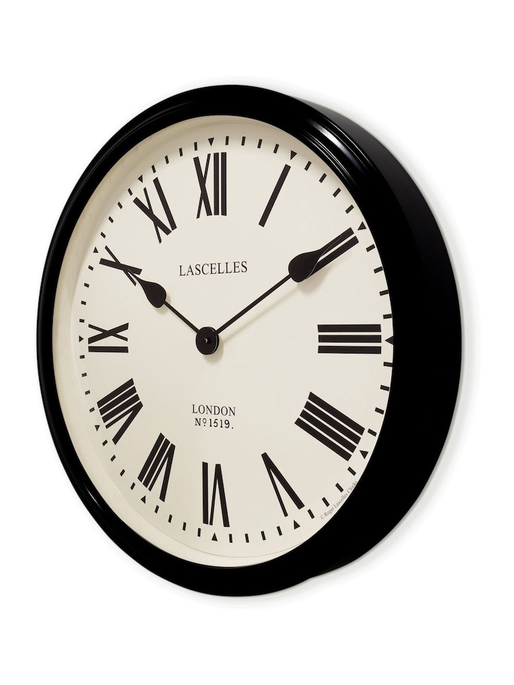 Brookpace Lascelles Black Large Wall Clock with Roman Numerals - Image 2 of 3