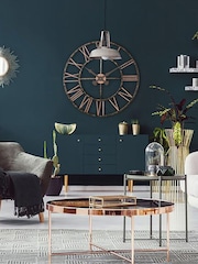 Brookpace Lascelles Black Copper Vintage Outdoor Clock with Copper Numerals - Image 1 of 2