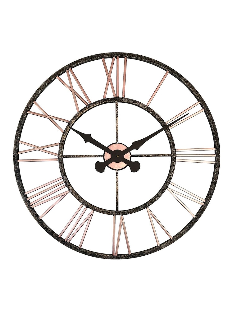 Brookpace Lascelles Black Copper Vintage Outdoor Clock with Copper Numerals - Image 2 of 2