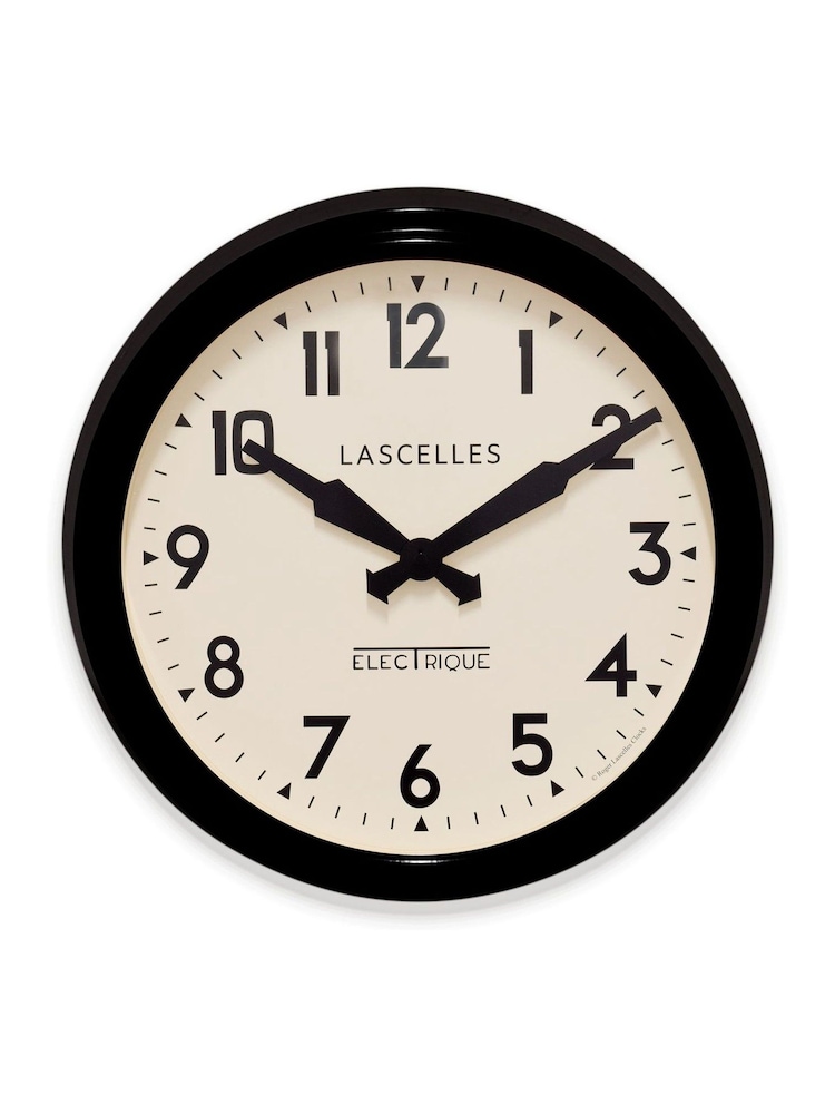 Brookpace Lascelles Black Retro Wall Clock - Image 1 of 3