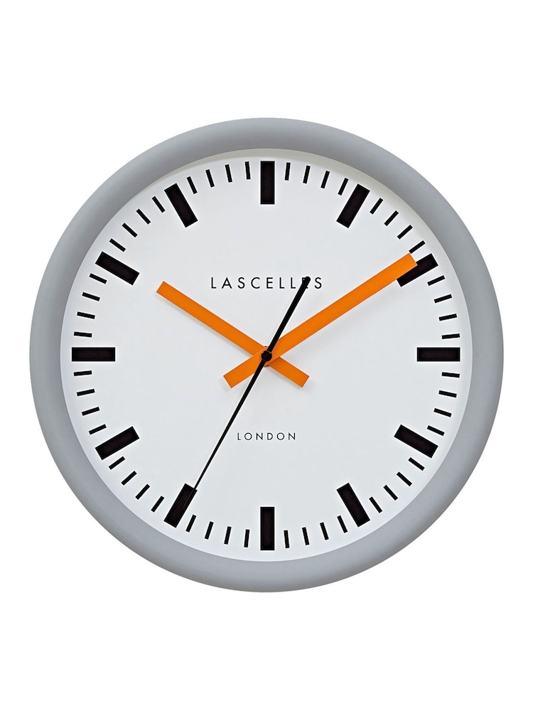 Brookpace Lascelles Grey Swiss Station Clock and Orange Hands - Image 1 of 2