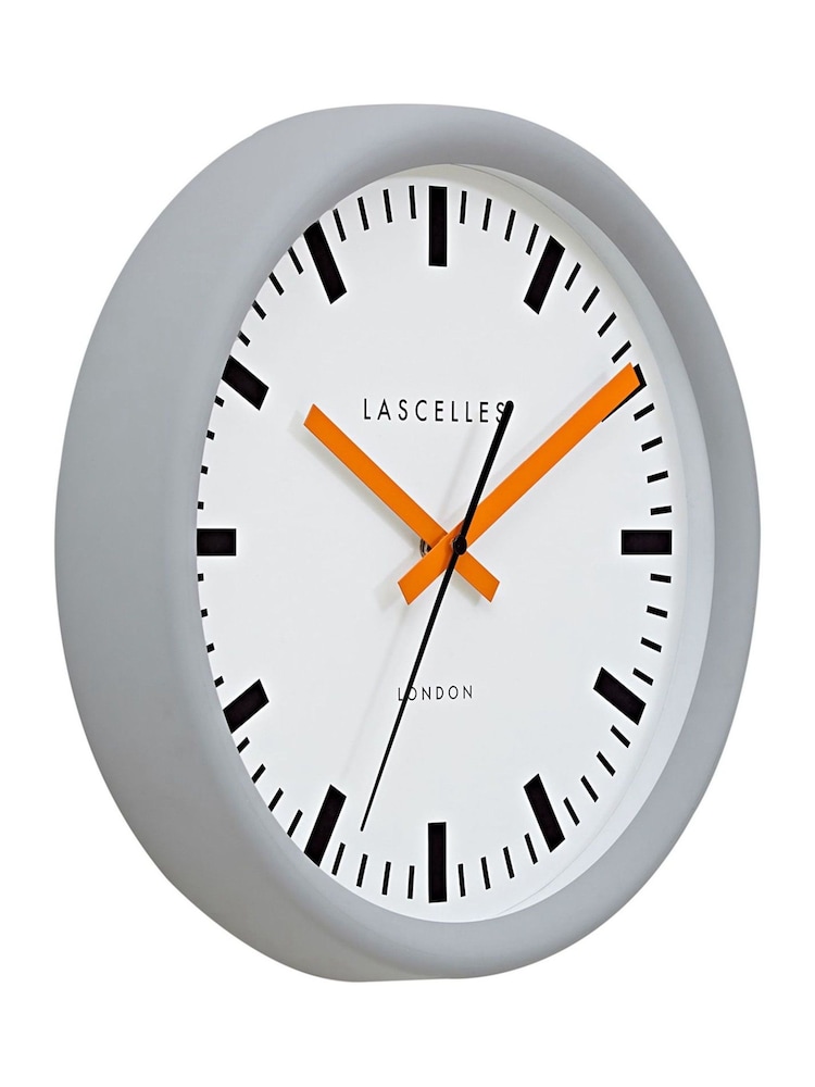 Brookpace Lascelles Grey Swiss Station Clock and Orange Hands - Image 2 of 2