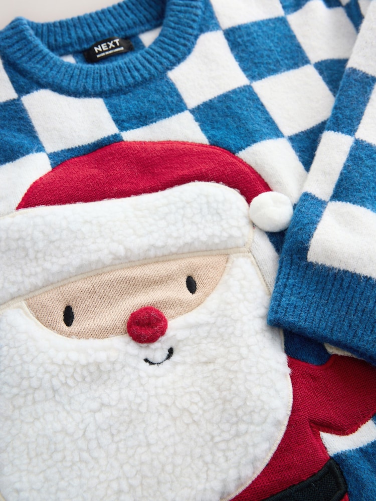 Cobalt Blue Santa Knitted Christmas Jumper (3mths-7yrs) - Image 7 of 7