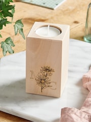 Personalised Wooden Candle Holder by No Ordinary Gift - Image 1 of 2