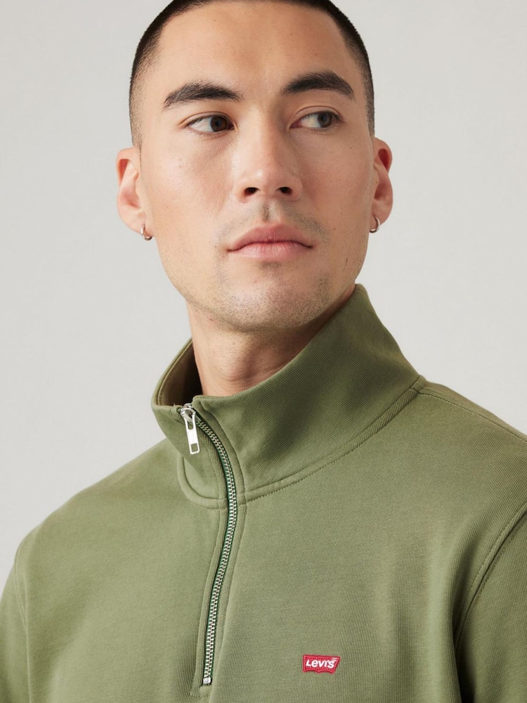 Levi's® Green Original Quater Zip Jumper - Image 2 of 6