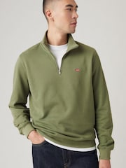 Levi's® Green Original Quater Zip Jumper - Image 4 of 6