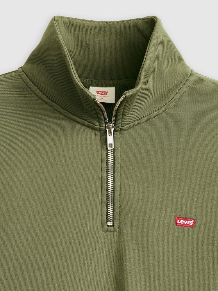 Levi's® Green Original Quater Zip Jumper - Image 6 of 6