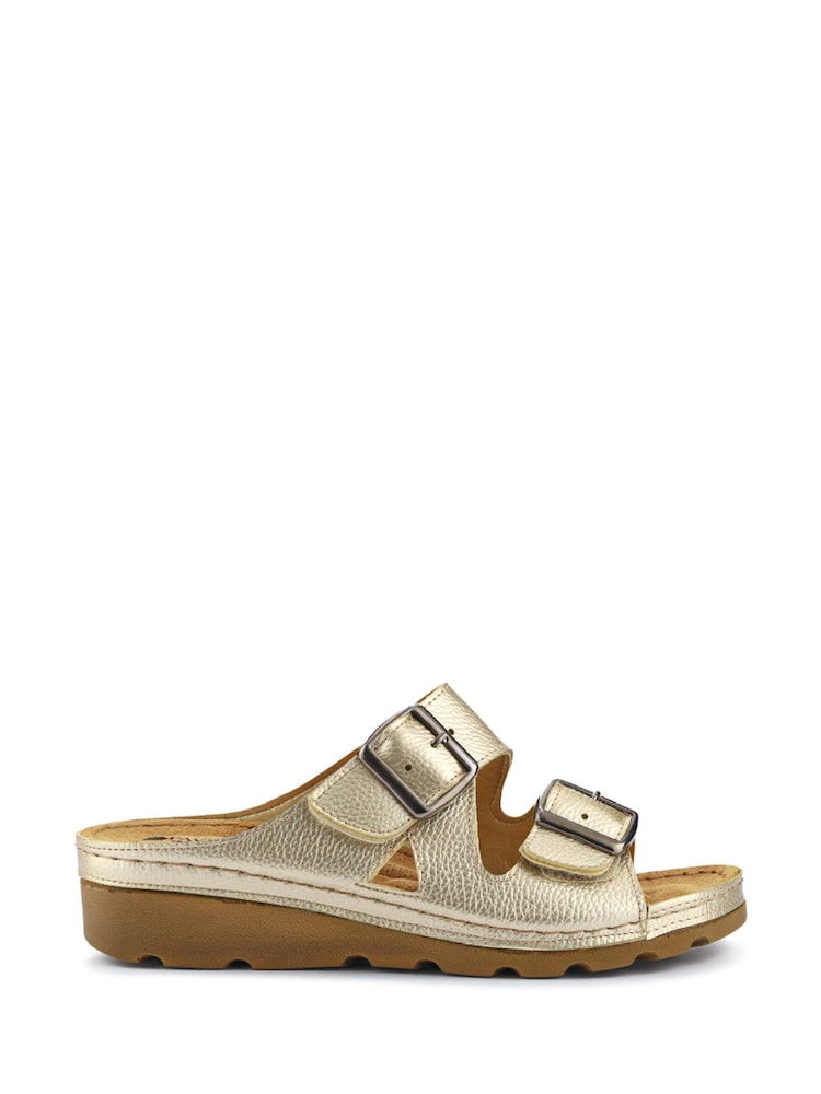 Pavers Gold Pavers Adjustable Black Mule Sandals - Image 1 of 5