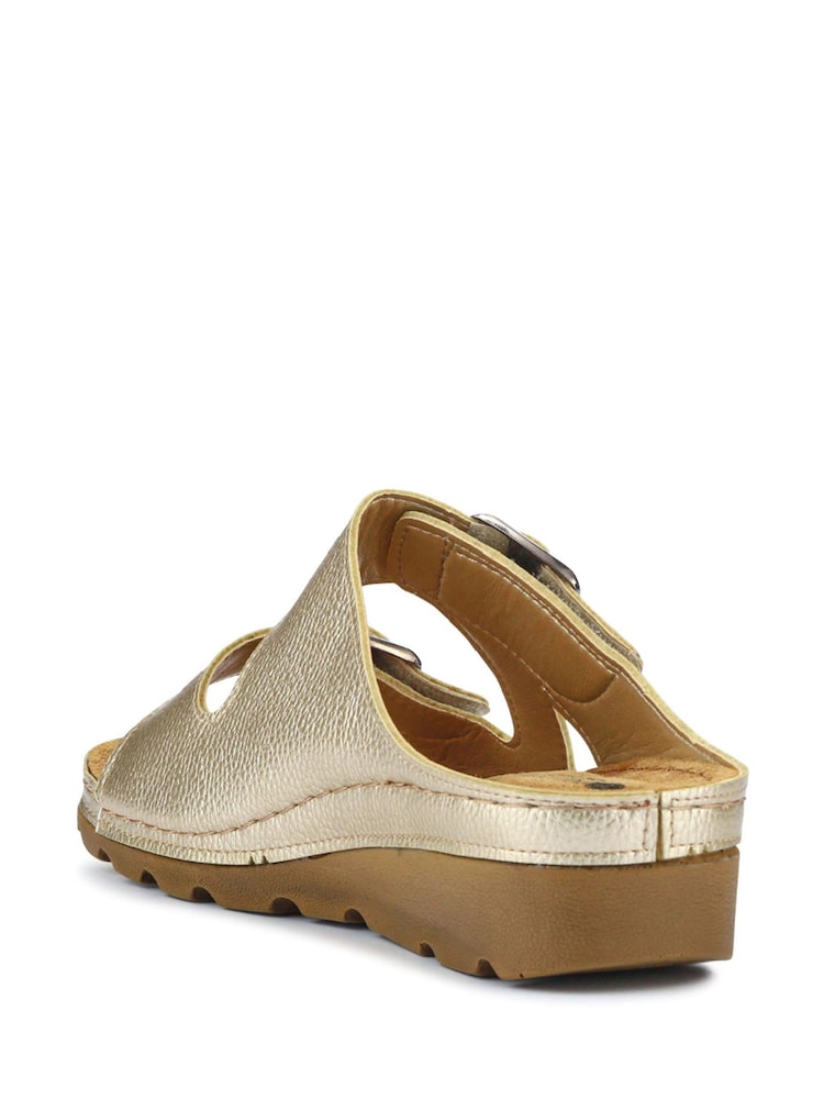 Pavers Gold Pavers Adjustable Black Mule Sandals - Image 3 of 5