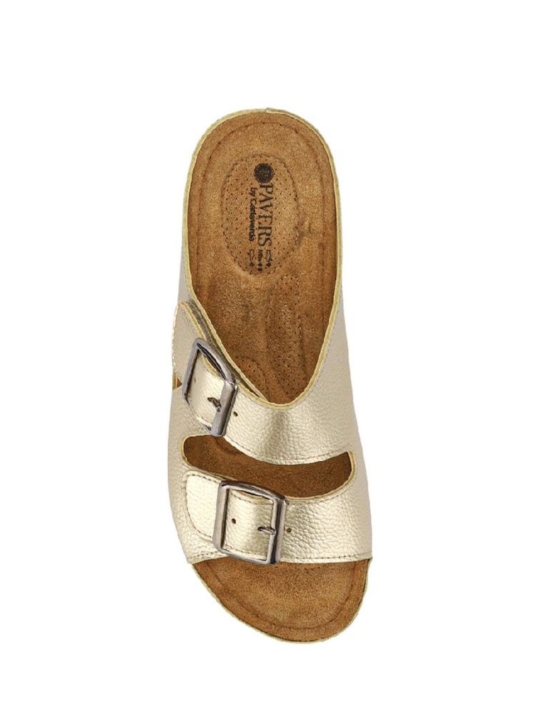 Pavers Gold Pavers Adjustable Black Mule Sandals - Image 4 of 5