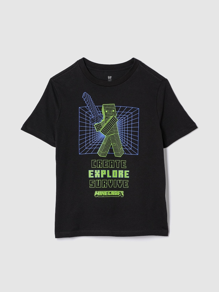 Gap Black Minecraft Graphic T-Shirt (4-13yrs) - Image 1 of 3