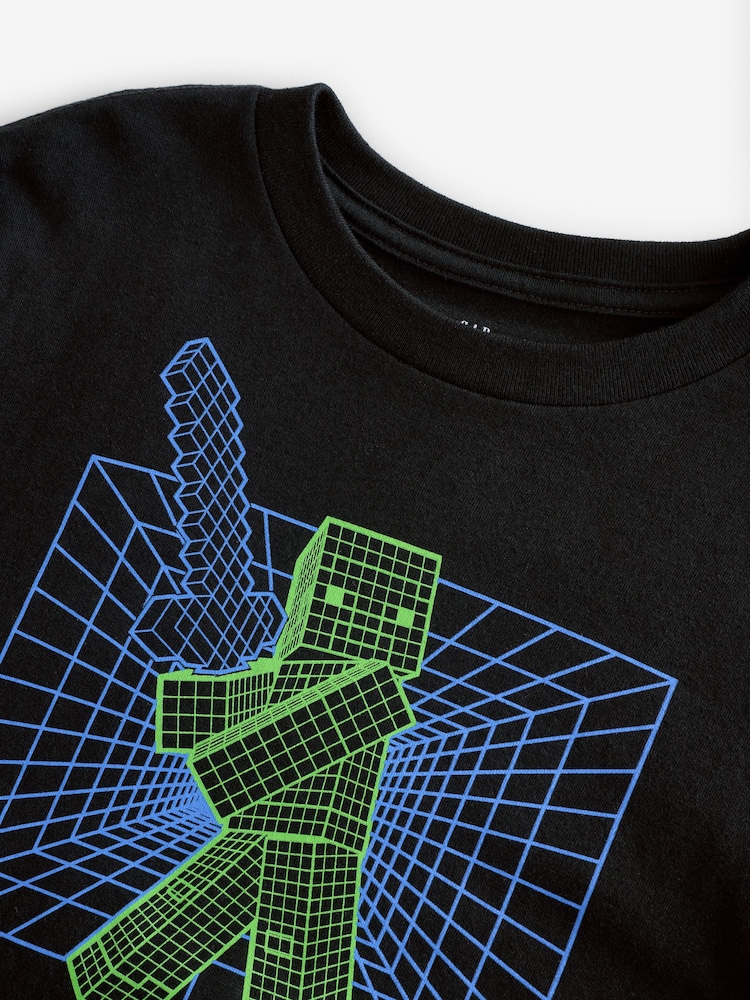 Gap Black Minecraft Graphic T-Shirt (4-13yrs) - Image 3 of 3
