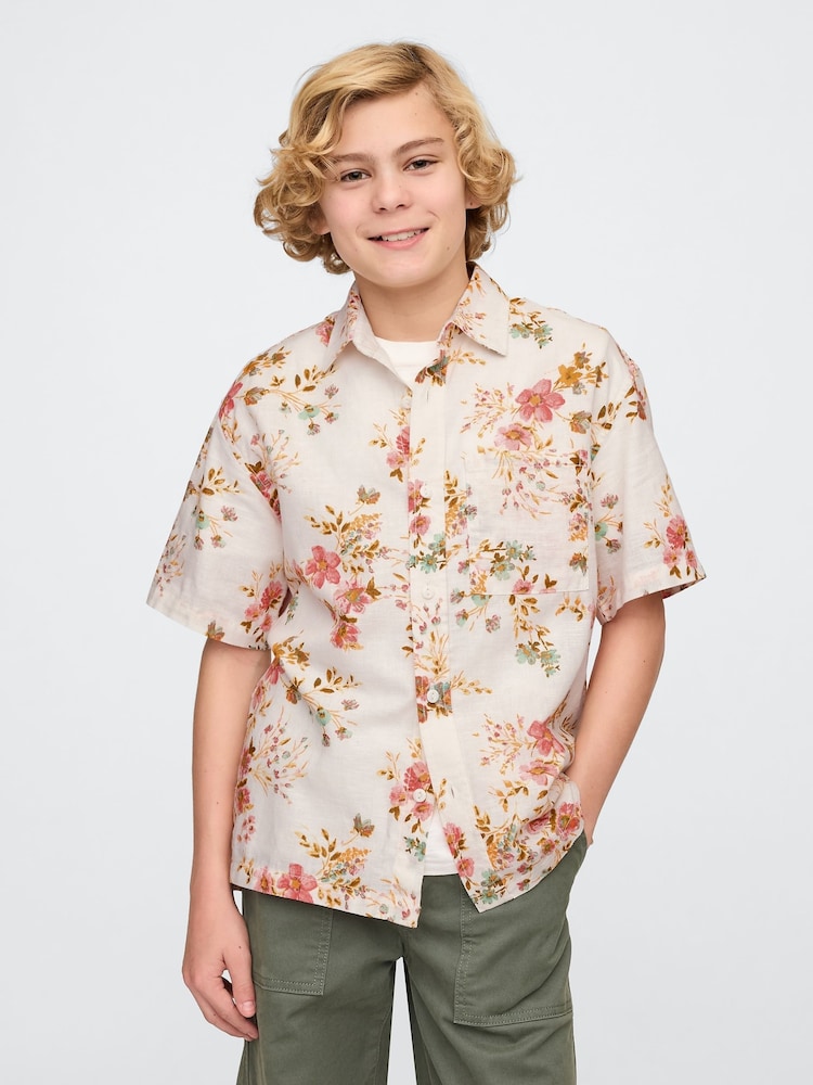 Gap Cream Poplin Shirt (4-13yrs) - Image 1 of 5 Gap Cream Poplin Shirt (4-13yrs) - Image 1 of 5