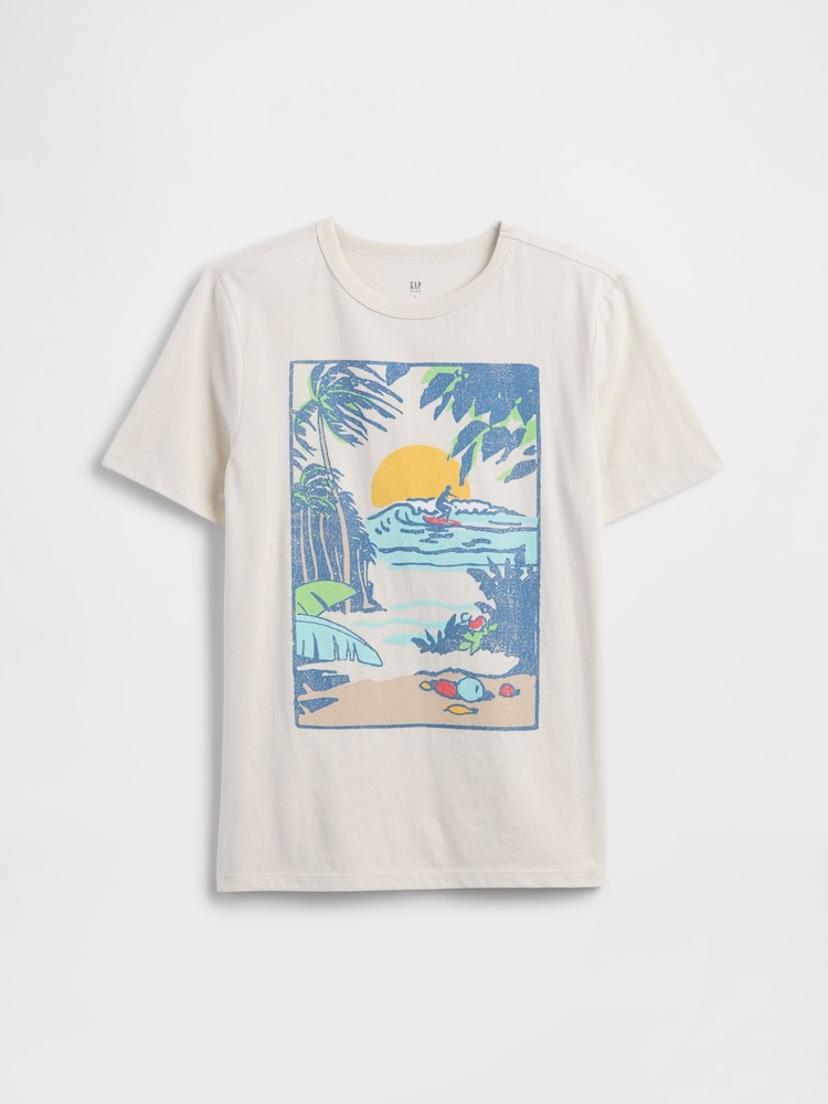 Gap Beige Graphic T-Shirt - Image 1 of 3 Gap Beige Graphic T-Shirt - Image 1 of 3