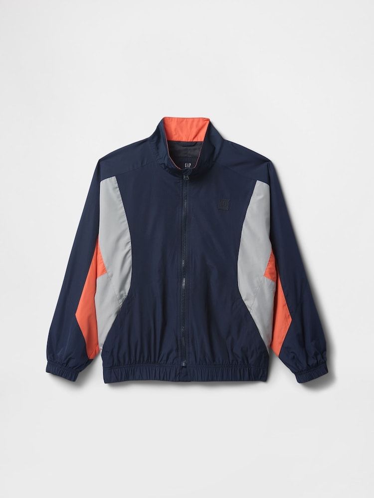 Gap Navy Blue Colourblock Windbreaker Jacket (4-13yrs) - Image 1 of 4
