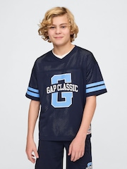Gap Navy Blue Tech Mesh Jersey T-Shirt (4-13yrs) - Image 1 of 5