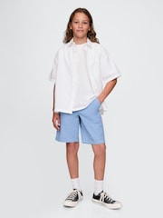 Gap Blue Linen-Cotton Shorts (4-13yrs) - Image 3 of 5