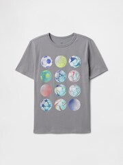 siva - Gap Short Sleeve Graphic T-Shirt (4-13yrs) - Slika 1 iz 3