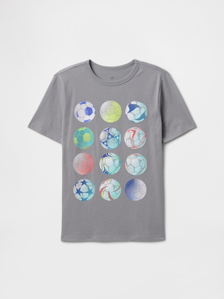 siva - Gap Short Sleeve Graphic T-Shirt (4-13yrs) - Slika 1 iz 3