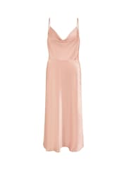 Yumi Pink Satin Cowl Neck Midi Dress - Image 5 of 5