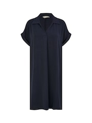Yumi Blue Relaxed Fit Collared Tunic Dress - Image 5 of 5