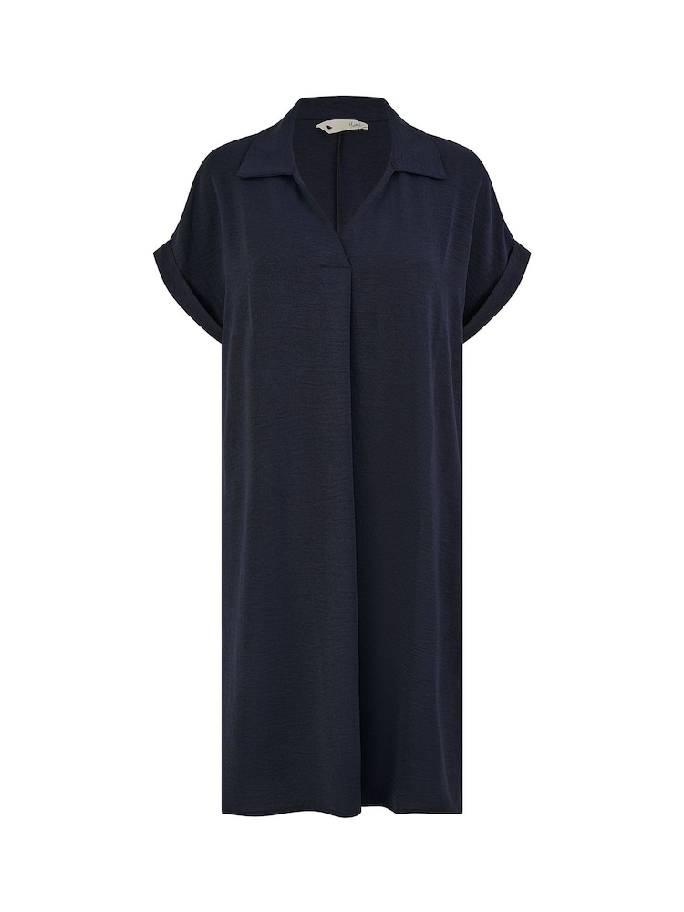 Yumi Blue Relaxed Fit Collared Tunic Dress - Image 5 of 5