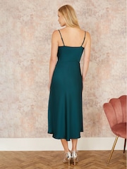 Yumi Green Satin Cowl Neck Midi Dress - Image 4 of 5