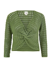 Yumi Green 100% Cotton Crochet Knitted Top - Image 5 of 5