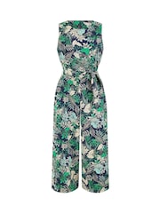 Yumi Overall mit Culotte-Hose und Blattmuster - Bild 8 von 8